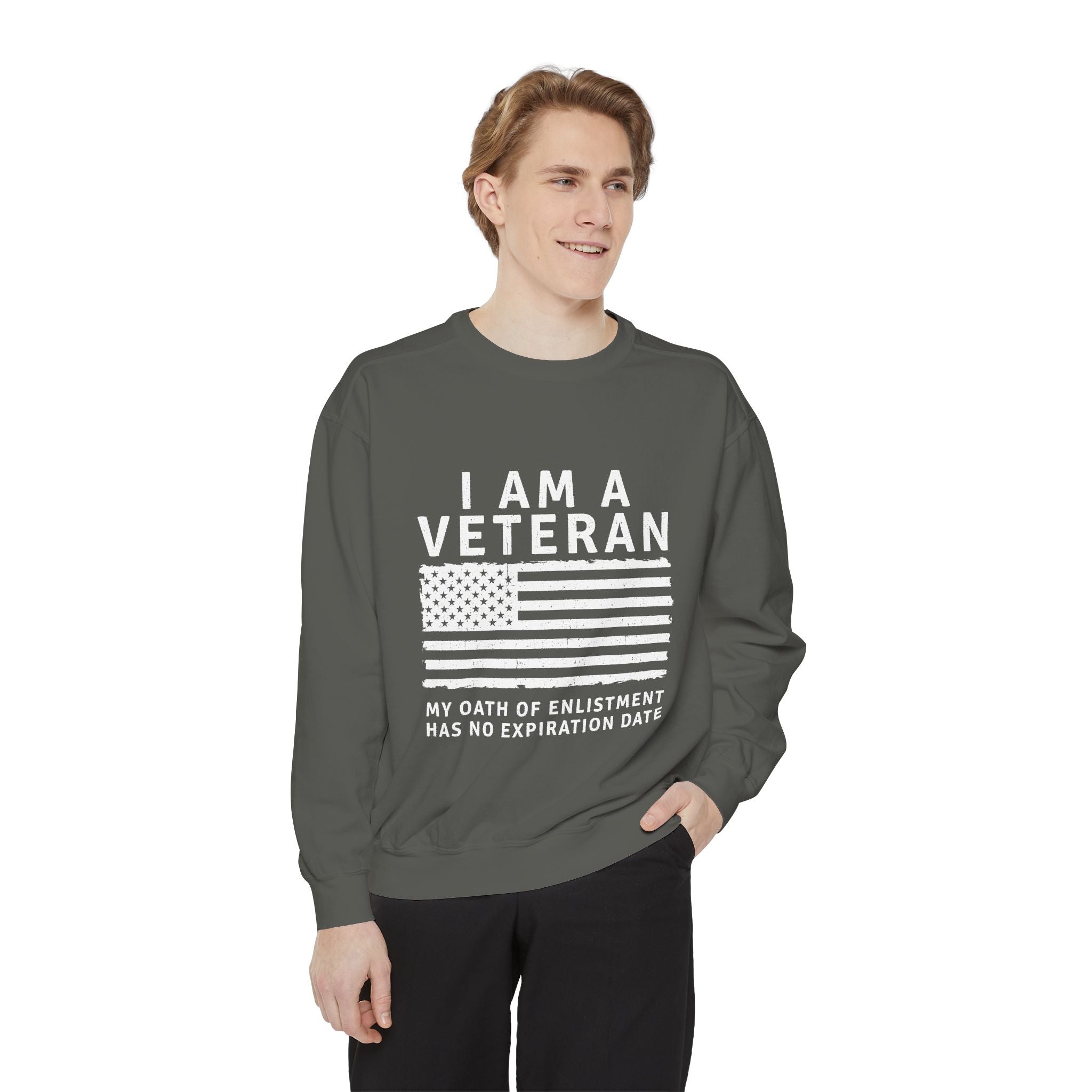 I Am a Veteran Sweatshirt, My Oath Has No Expiration Date Crewneck, Patriotic Military Gift, Veterans Day Pullover for Retired Soldier
