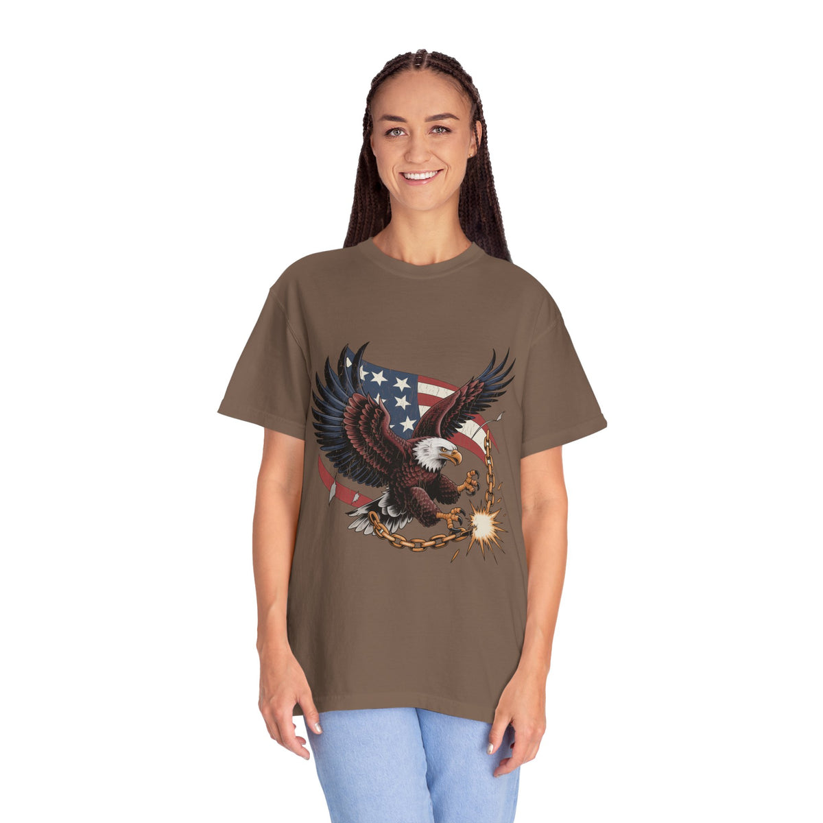Patriotic Eagle Shirt, American Flag T Shirt, Bald Eagle Military Tee, Veteran Gift, USA Graphic Shirt, Fourth of July Patriotic Top