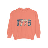 1776 Patriotic Comfort Colors Sweatshirt, American Flag Applique Sweatshirt, USA Independence Day Pullover, Fourth of July Gift