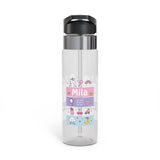 Personalized Transparent Water Bottle for Girls, Cute Unicorn Rainbow Drink Bottle, Kids School Water Bottle, Birthday Gift for Daughter