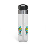 Personalized Robot Transparent Water Bottle for Boys, Custom Name Kids Water Bottle, Back to School Gift, Fun Space Themed Drink Bottle