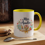 Personalized Teacher Coffee Mug, Custom Teacher Name Gift, Floral Teacher Mug, Teacher Appreciation Present, Classroom Gift