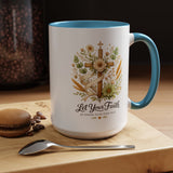 Christian Faith Inspirational Mug, Let Your Faith Be Bigger Than Your Fear Coffee Mug, Religious Gift for Women, Prayer Mug