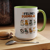 Funny Cat Science Coffee Mug, Feline Formulas Cat Lover Mug, Chemistry Cat Gift, Nerdy Cat Mom Cup for Scientists & Students