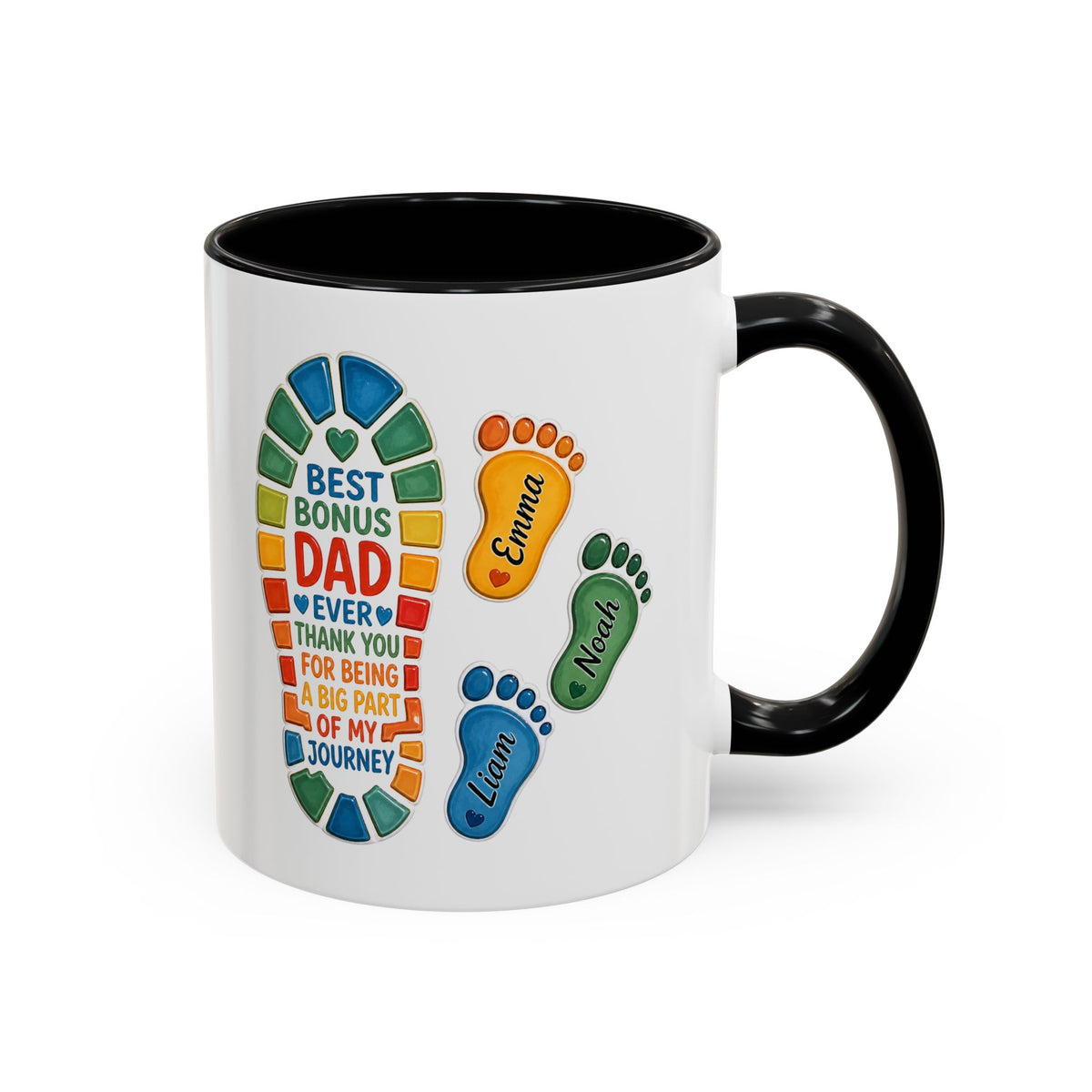 Personalized Bonus Dad Mug, Custom Stepdad Coffee Mug with Kids Names, Father's Day Gift for Bonus Father, Family Appreciation Cup