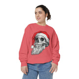 Skull Santa Sweatshirt, Gothic Christmas Crewneck, Creepy Holiday Skeleton Pullover, Alternative Xmas Gift for Metalhead or Horror Fan