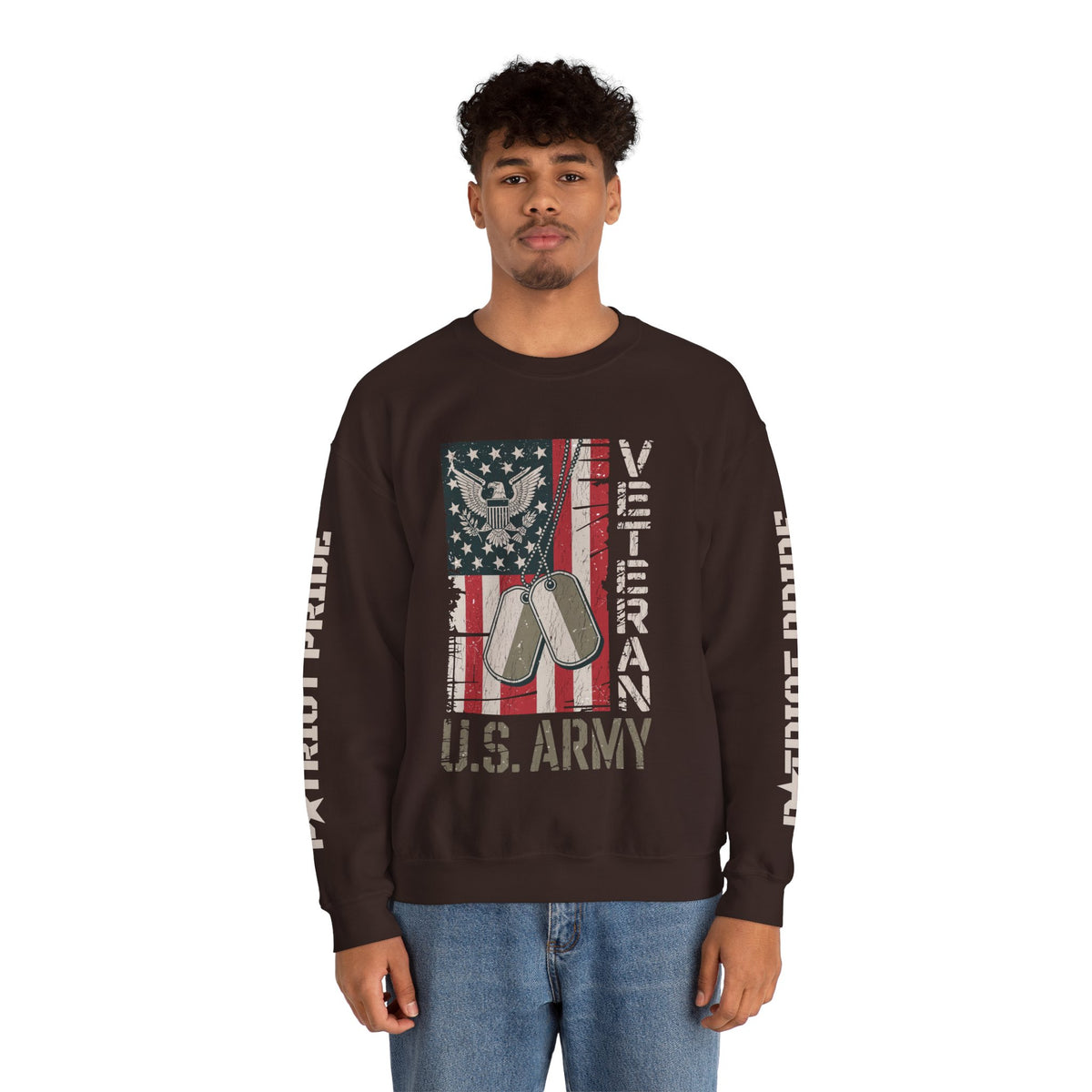 US Army Sweatshirt, Vintage Military Pullover, American Flag Army Top, Veteran Gift, Patriotic Military Clothing, Army Family Gift
