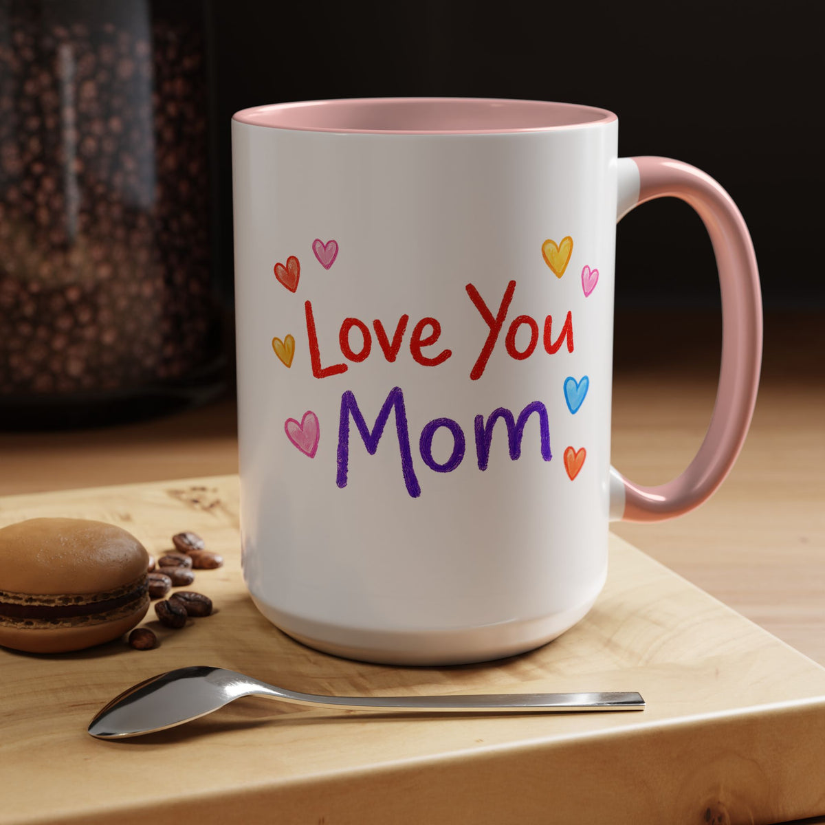 Love You Mom Mug, Mother's Day Coffee Mug Gift, Cute Mom Appreciation Mug, Gift from Daughter or Son, Everyday Mom Cup