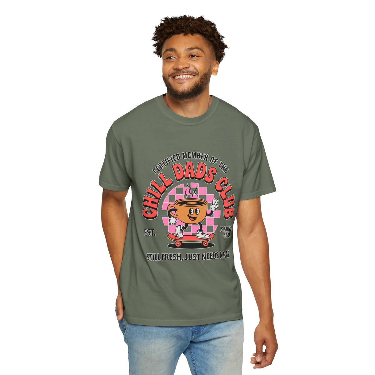 Chill Dads Club Shirt, Funny Dad Coffee T-Shirt, Tired Dad Graphic Tee, Cool Father Gift, New Dad Shirt, Coffee Lover Tee