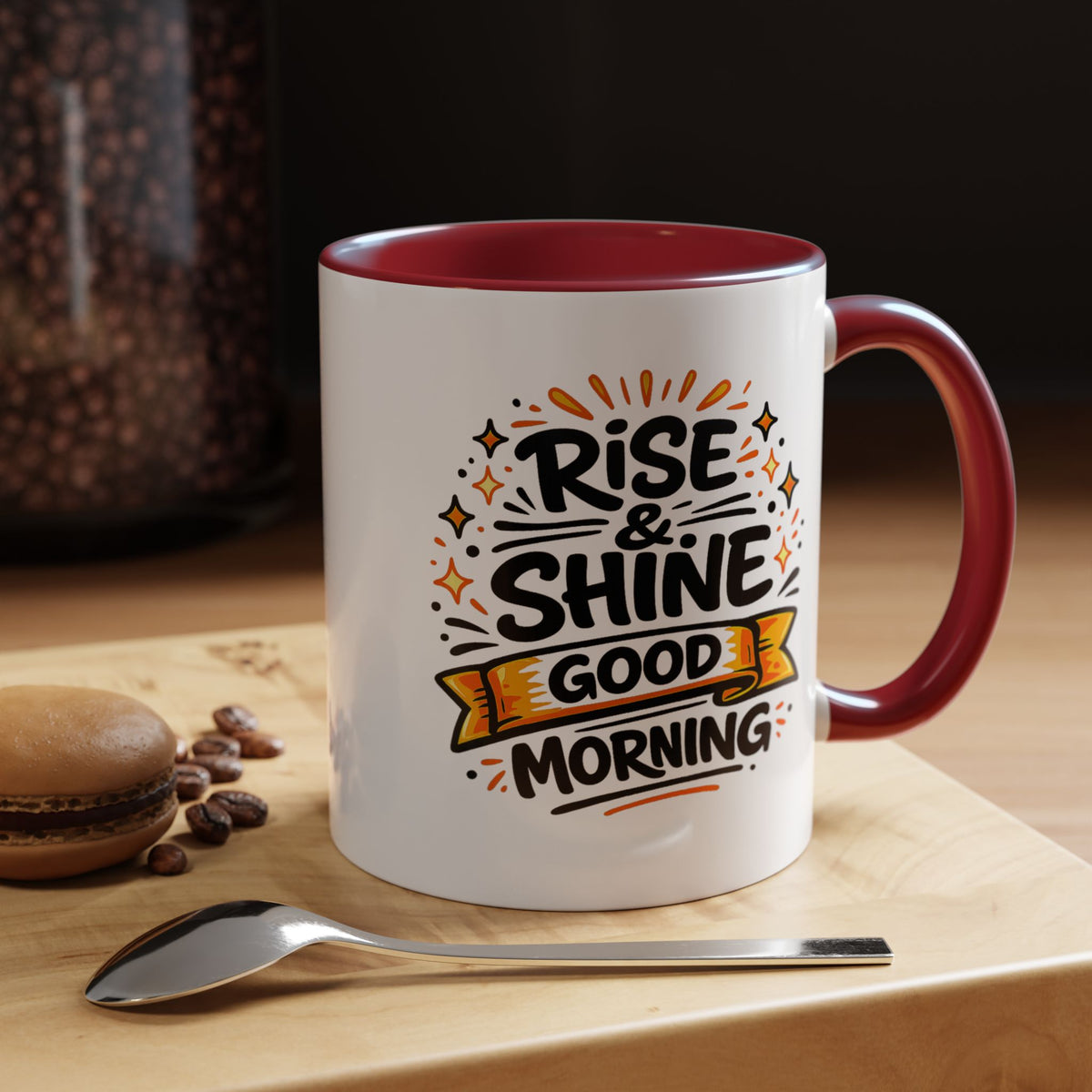 Rise and Shine Coffee Mug, Good Morning Motivational Cup, Cheerful Coworker Gift, Positive Office Desk Decor for Teacher or Coffee Lover
