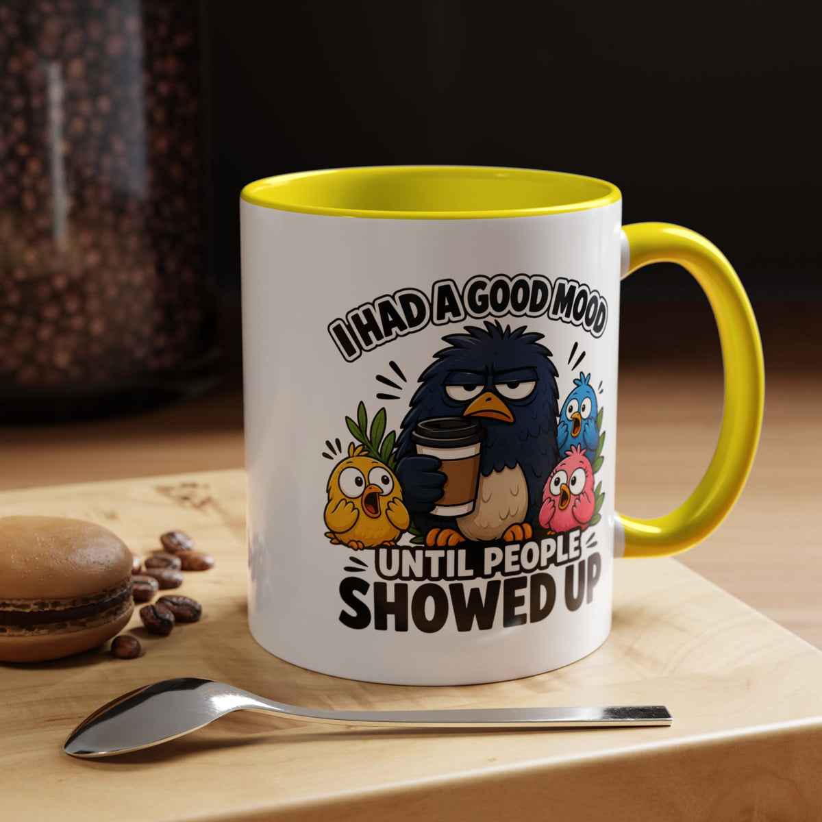 Funny Introvert Bird Coffee Mug, Grumpy Bird Coffee Mug, I Had a Good Mood Until People Showed Up Mug, Coworker Gift, Office Humor Mug