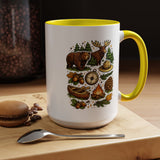 Camping Mug, Woodland Wildlife Coffee Cup, Bear and Moose Outdoor Gift, Rustic Cabin Kitchen Decor, Birthday Present for Camper or Hiker