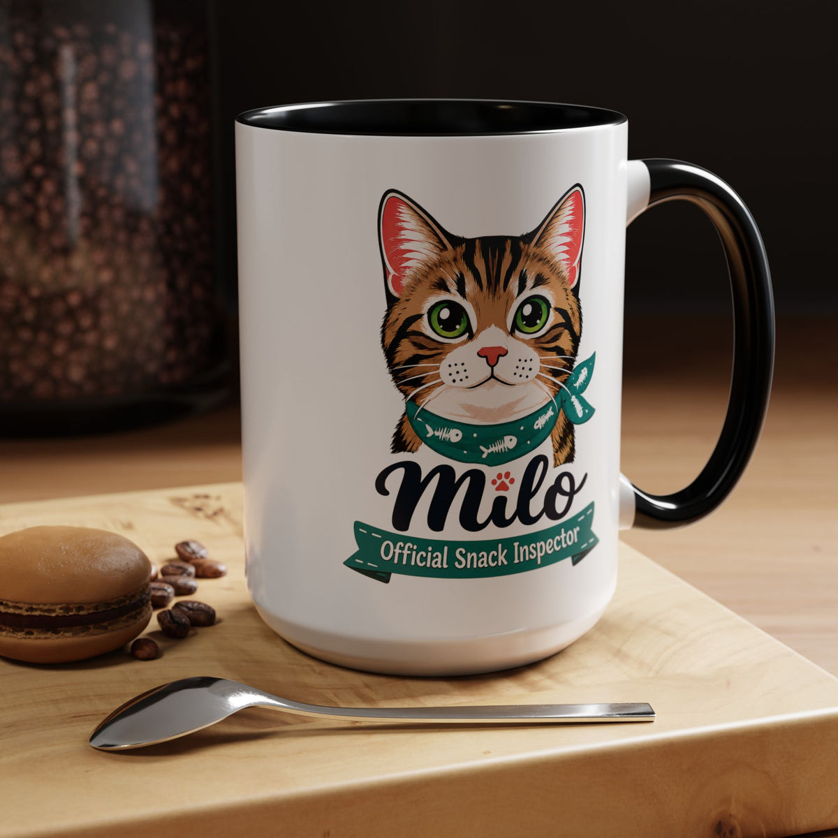 Personalized Cat Lover Mug, Custom Cat Name Coffee Cup, Official Snack Inspector Cat Mug, Funny Pet Parent Gift for Cat Owners