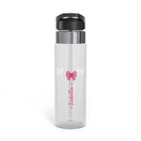 Personalized Girl Name Water Bottle, Transparent Water Bottle for Kids, Bow Design, Cute School Drink Bottle, Birthday Gift for Daughter