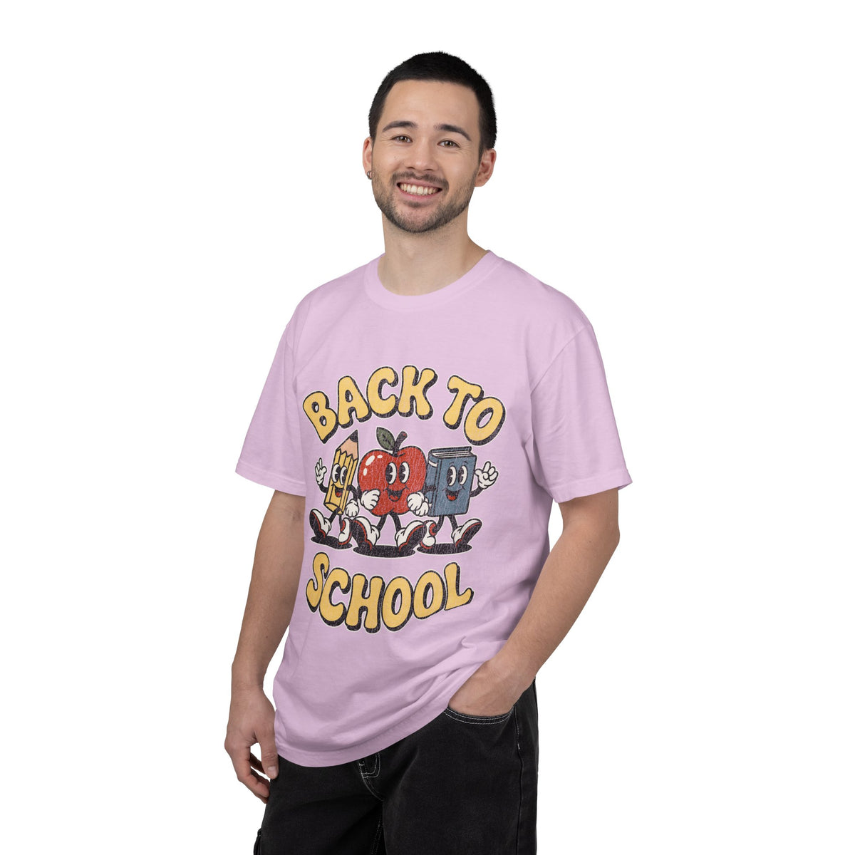 Back to School T-Shirt, Retro Apple Pencil and Book Graphic Tee, Teacher Shirt, First Day Classroom Outfit, Educator Gift, School Staff Top