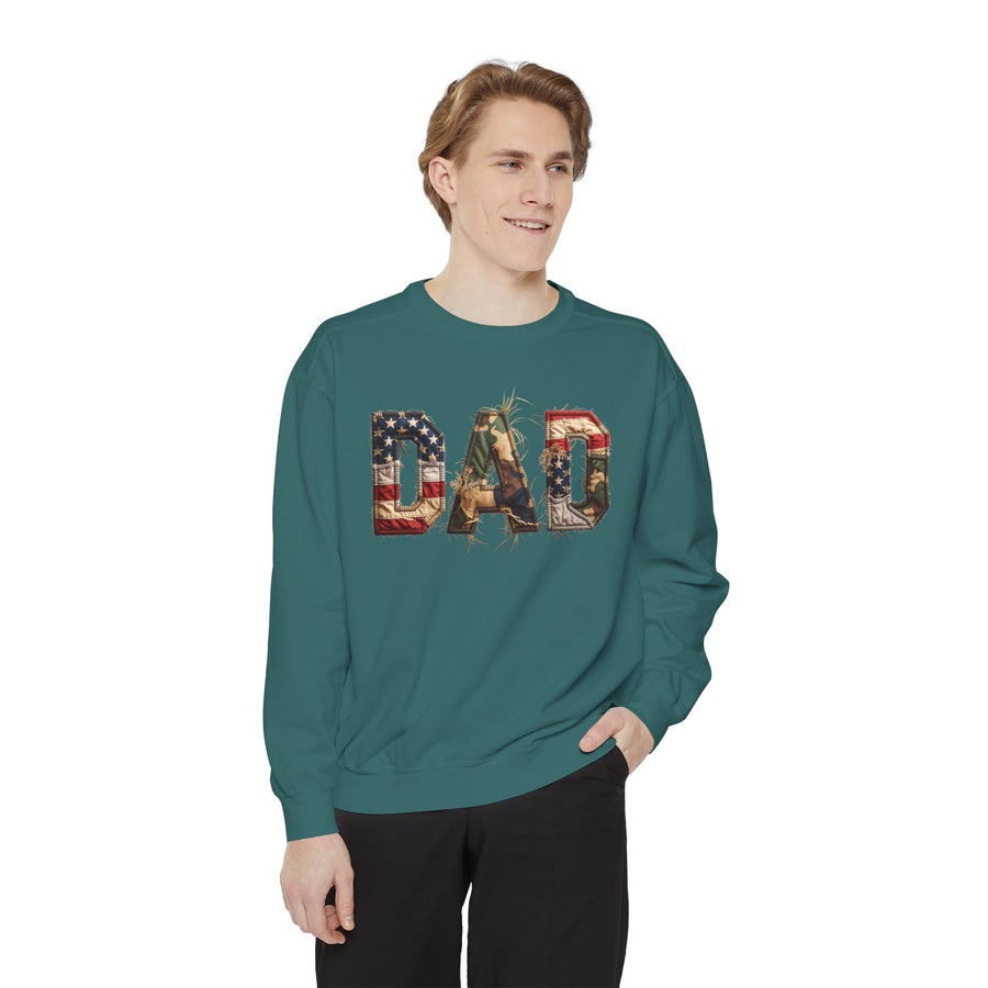 American Flag Dad Sweatshirt, Patriotic DAD Crewneck, USA Dad Sweatshirt, Father’s Day Gift for Dad, Fourth of July Apparel
