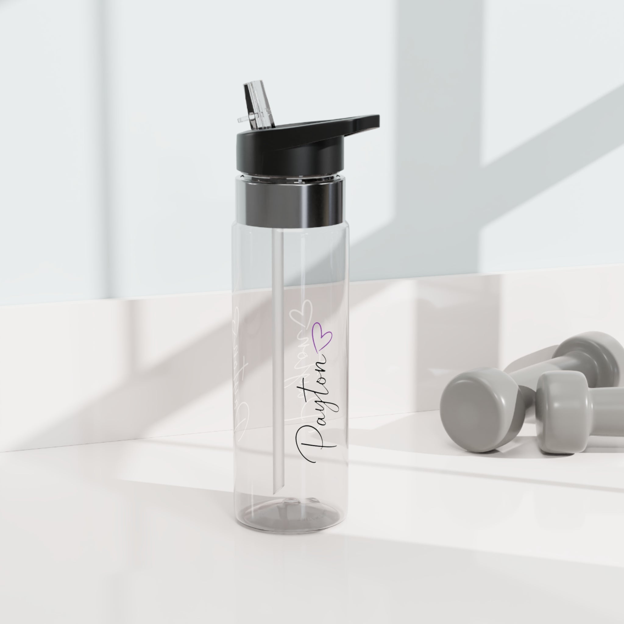 Personalized Name Water Bottle for Girls, Transparent Water Bottle, Cute Drink Bottle for School, Everyday Hydration, Birthday Gift for Her