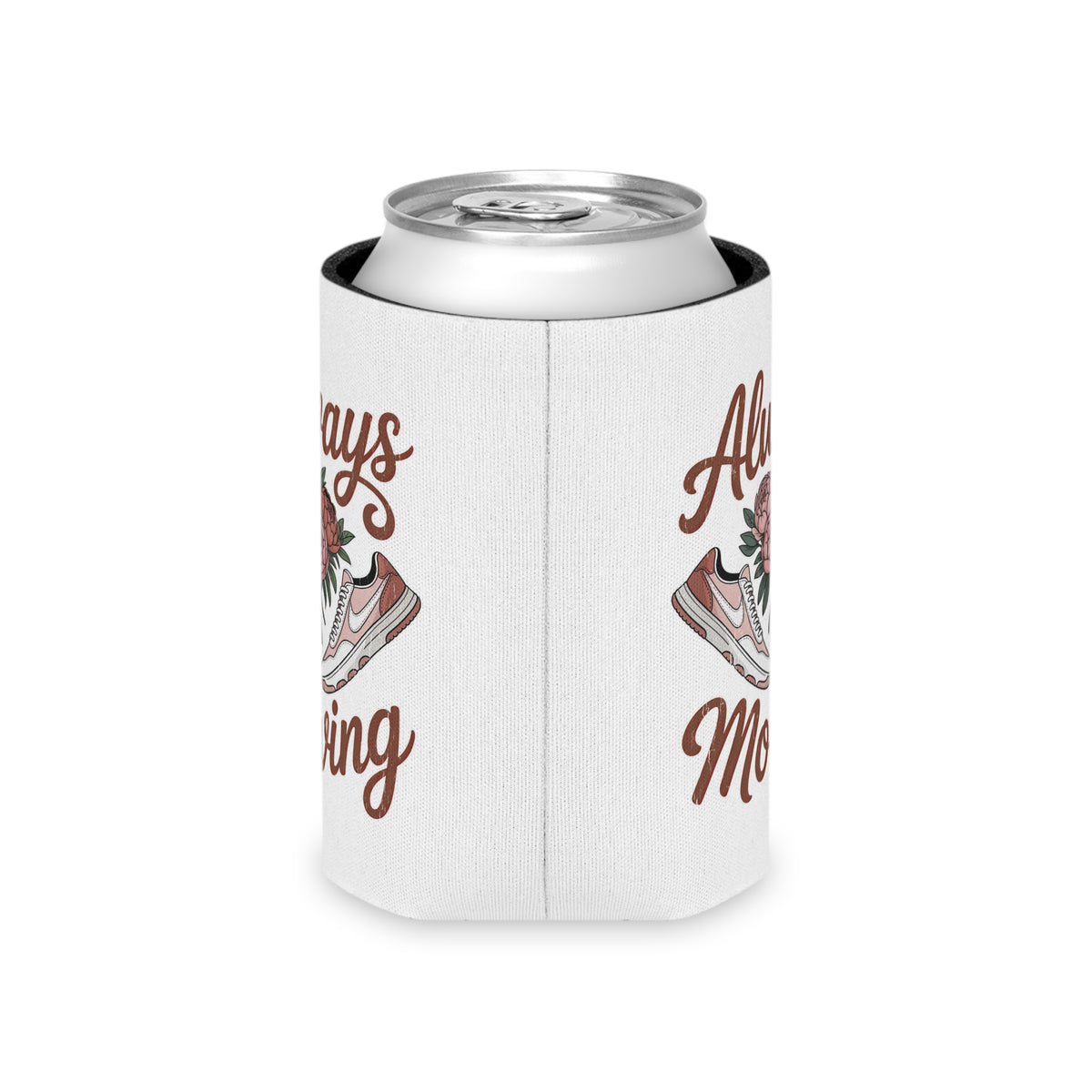 Always Moving Can Cooler, Sneaker Lover Drink Sleeve, Floral Shoe Design, Fitness Gift for Her, Gift for Runners and Active Women