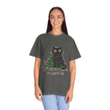 It Wasn't Me Black Cat Christmas Shirt, Funny Holiday T-Shirt, Mischievous Kitty Lights Tee, Gift for Cat Mom, Cat Dad, Christmas Party Top
