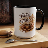 Christian Coffee Mug Fueled By Faith, Faith Based Coffee Cup, Religious Gift for Women, Prayer Warrior Mug, Inspirational Christian Gift