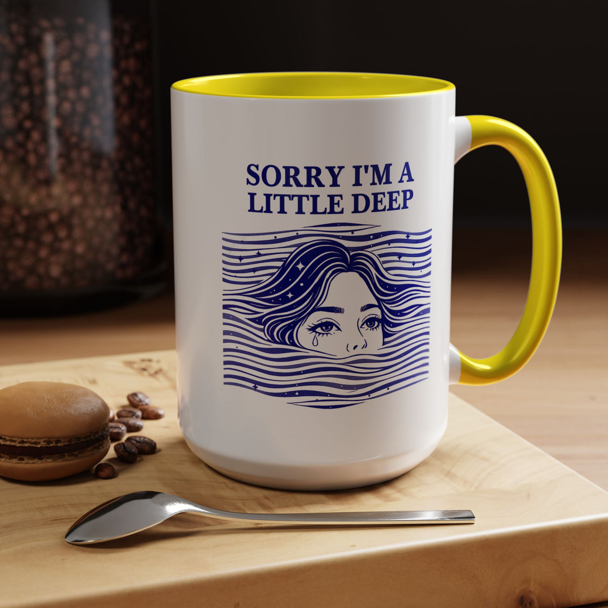 Funny Introvert Mug, Social Anxiety Coffee Mug, Deep Thinker Gift, Sarcastic Humor Cup, Emotional Ocean Mug, Mental Health Gift