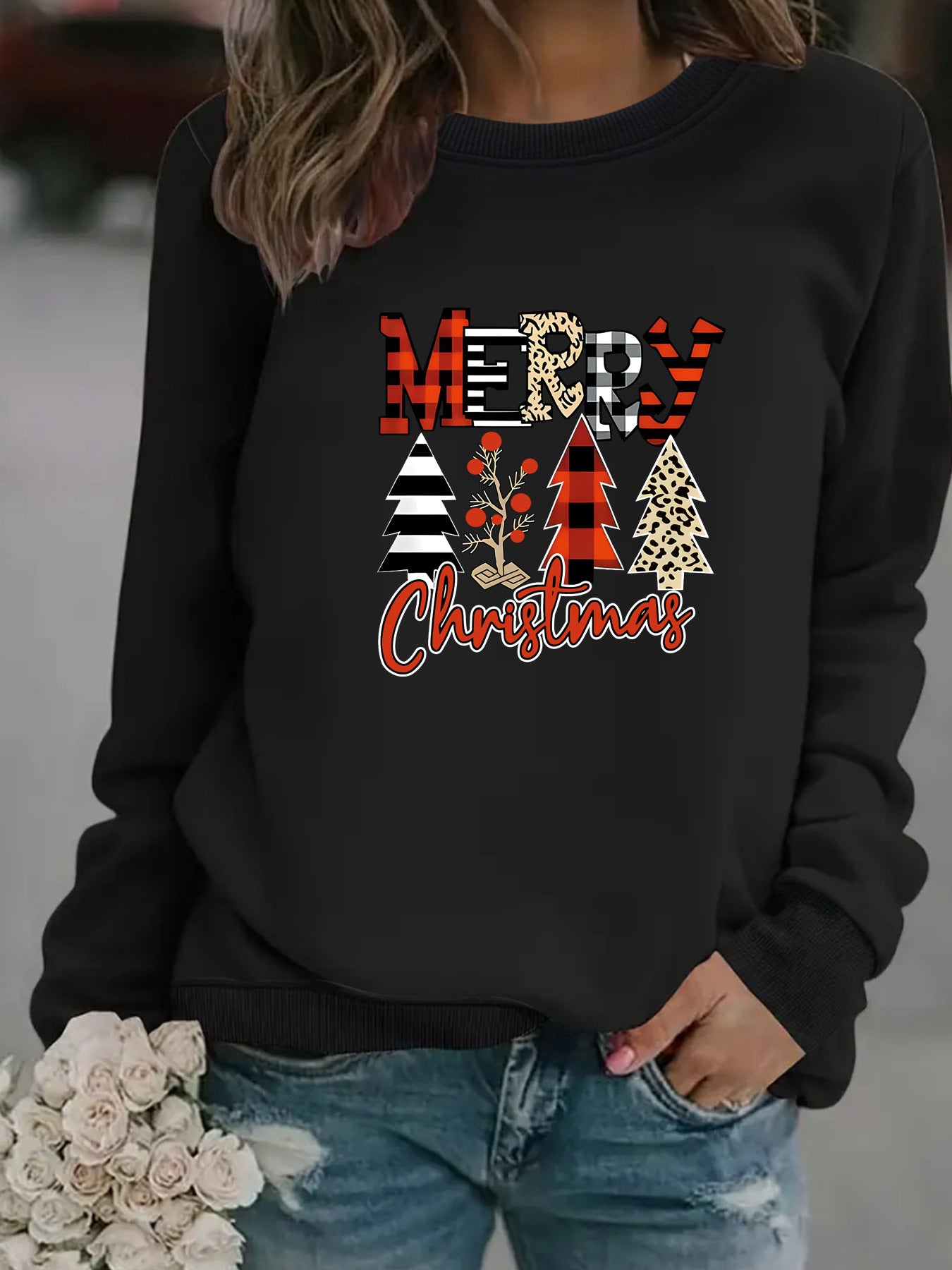 Printed pullover sweatshirt sweatshirt
