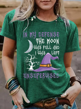Short sleeved Halloween witch pattern