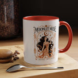 Moonlit Muse Coffee Mug, Celestial Goddess Art Mug, Mystic Moon Aesthetic Cup, Boho Spiritual Gift for Women, Cosmic Soul Coffee Mug