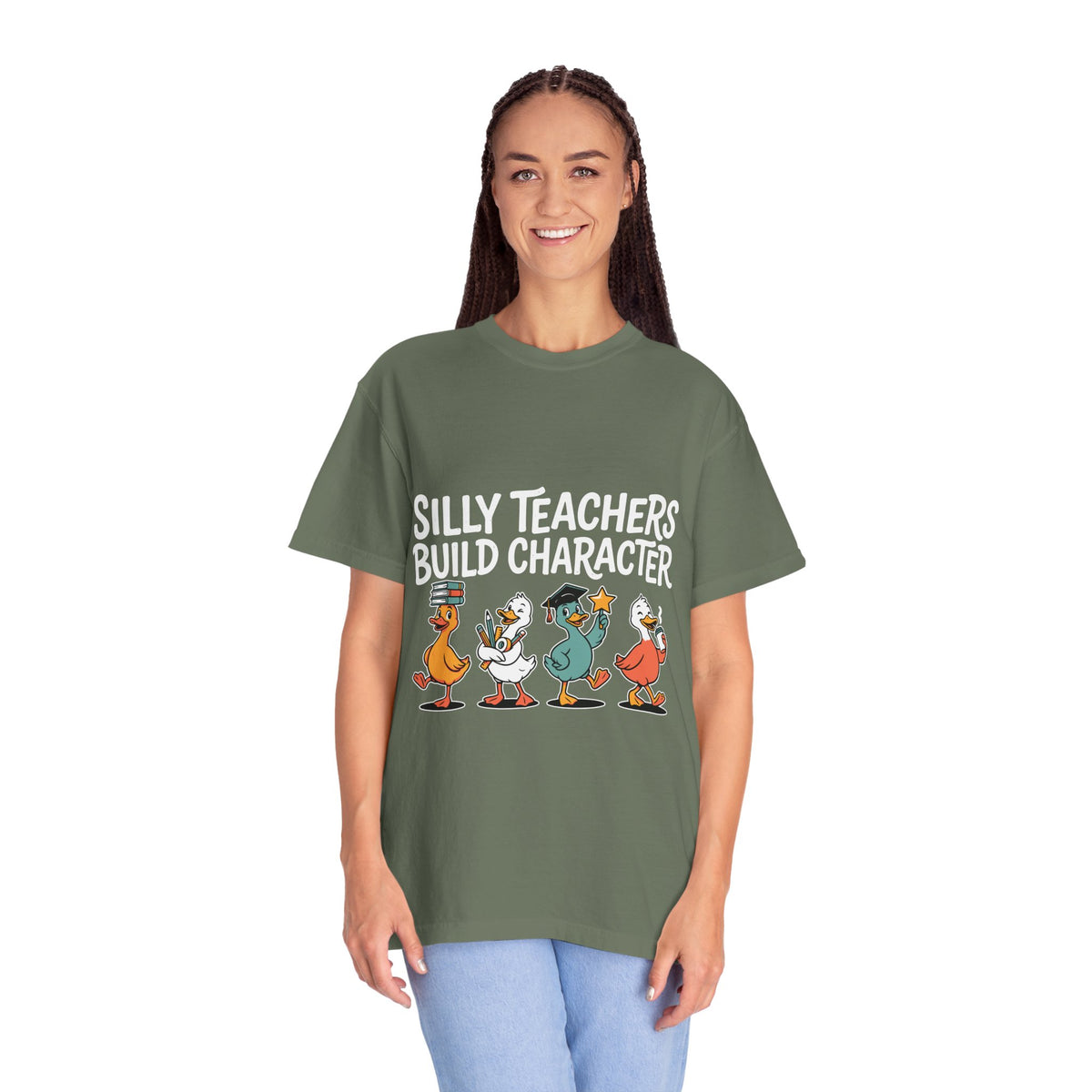 Funny Teacher Comfort Colors Shirt, Silly Teachers Build Character Tee, Teacher Appreciation Gift, Elementary School Teacher Shirt
