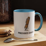 Funny Pressed Daily Coffee Mug, Stressed Pen Office Mug, Coworker Humor Gift, Teacher Appreciation Mug, Work From Home Cup