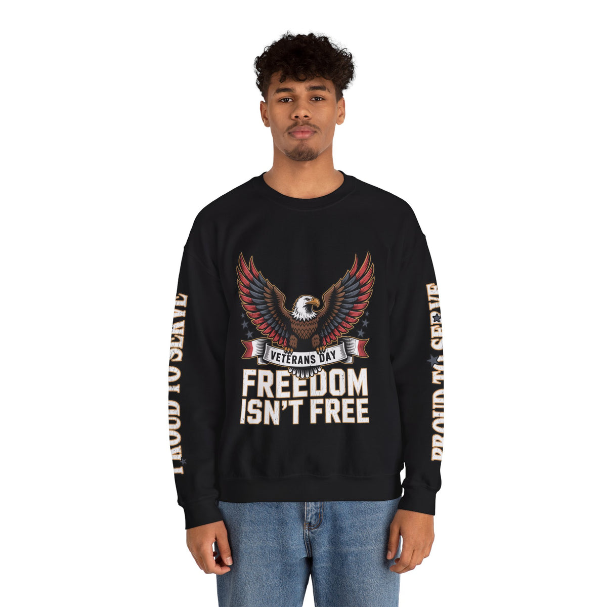 Veterans Day Sweatshirt, Freedom Isn't Free Eagle Pullover, Patriotic Military Top, Veteran Gift, American Pride, USA Clothing