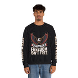Veterans Day Sweatshirt, Freedom Isn't Free Eagle Pullover, Patriotic Military Top, Veteran Gift, American Pride, USA Clothing