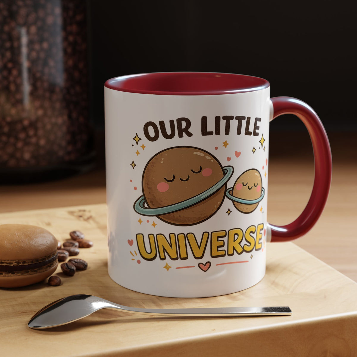 Cute Planet Family Mug, Our Little Universe Coffee Mug, Parent Child Gift, New Mom Mug, Space Lover Family Cup, Baby Shower Gift