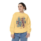 Best Teacher Ever Sweatshirt, Retro Educator Crewneck, Teacher Appreciation Gift, Back to School Outfit, Colorful School Staff Shirt