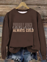 Round neck slogan printed pullover sweatshirt sweatshirt