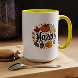 Personalized Fall Name Mug, Custom Hazel Pumpkin Coffee Cup, Autumn Birthday Gift for Her, Thanksgiving Keepsake, Cozy Seasonal Present