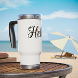 Floral Stainless Steel Travel Mug, Botanical Coffee Cup, Feminine Drink Tumbler, Pretty Gift for Her, Flower Lover Gift, Travel Cup