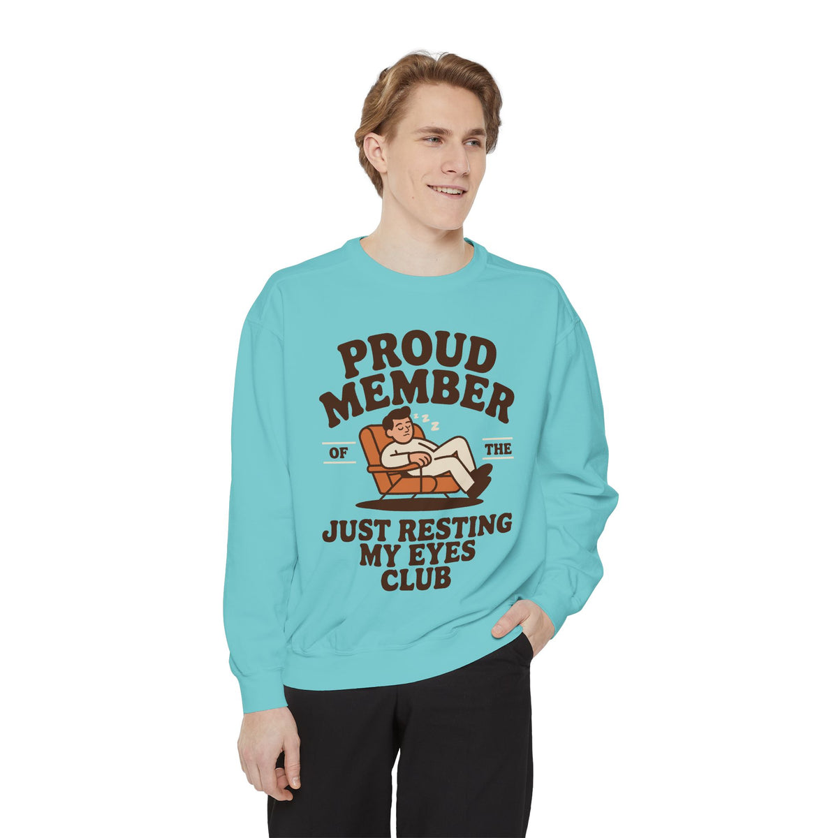 Funny Just Resting My Eyes Club Comfort Colors Sweatshirt, Tired Parent Crewneck, Sleep Lover Gift, Introvert Humor Pullover
