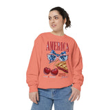 America 250th Anniversary Comfort Colors Sweatshirt, Patriotic Cherry Pie Crewneck, USA 1776 to 2026 Sweatshirt, Fourth of July Pullover