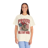 Proud Military Mom Shirt, Patriotic Army Mom T Shirt, Boots and Flowers Graphic Tee, American Flag Family Support Gift