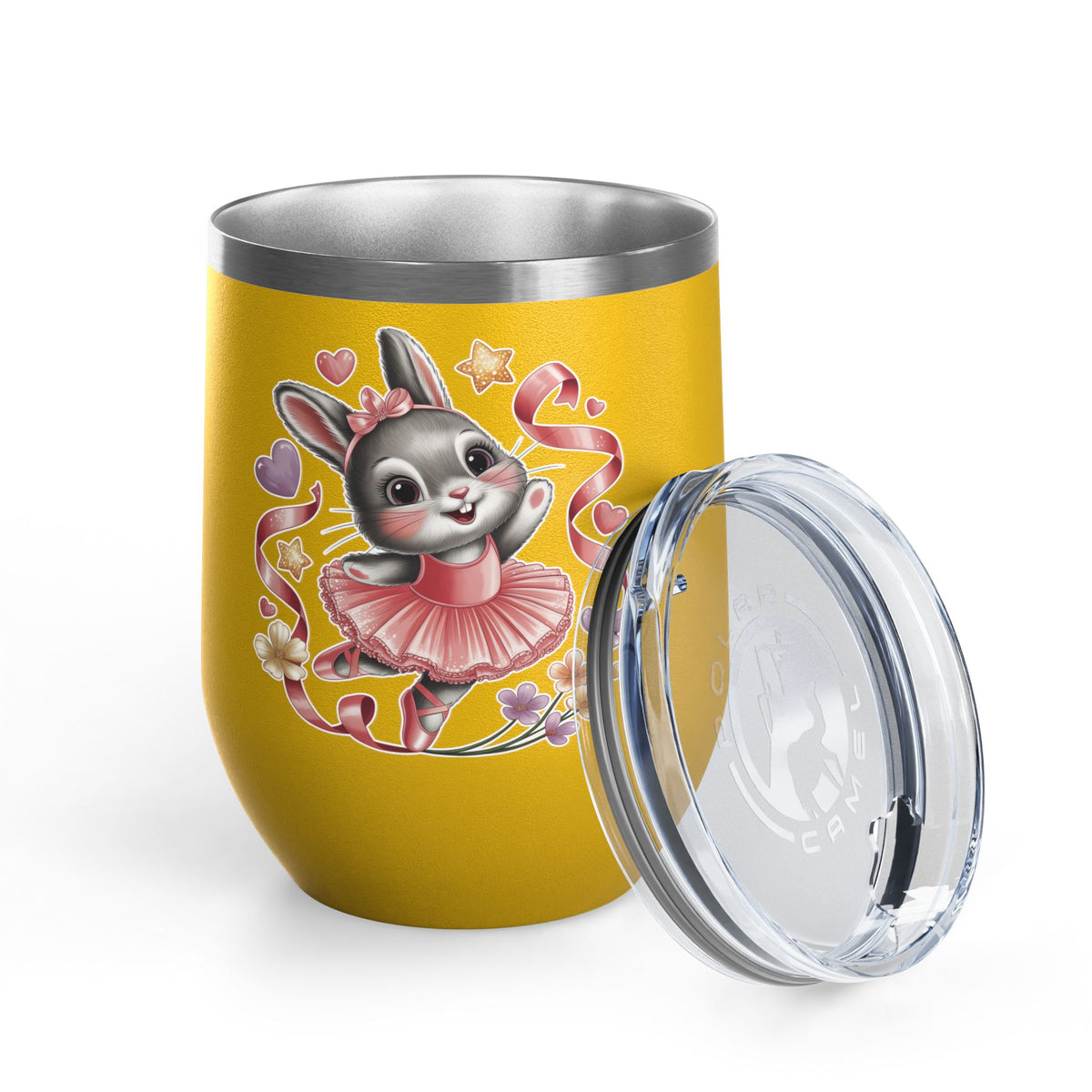 Ballet Bunny Wine Tumbler, Cute Pink Rabbit Cup, Gift for Ballerinas, Dance Students, Bunny Lovers and Ballet Besties