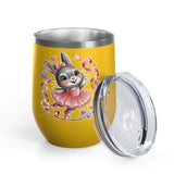 Ballet Bunny Wine Tumbler, Cute Pink Rabbit Cup, Gift for Ballerinas, Dance Students, Bunny Lovers and Ballet Besties