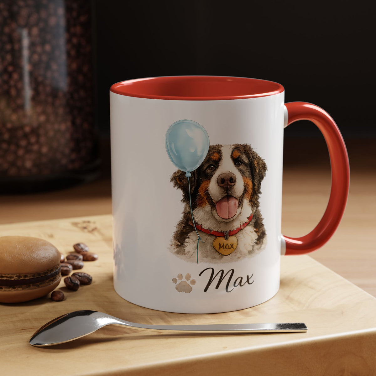 Personalized Dog Portrait Mug, Custom Pet Name Coffee Mug, Dog Lover Gift for Pet Parents, Memorial or Birthday Dog Mug