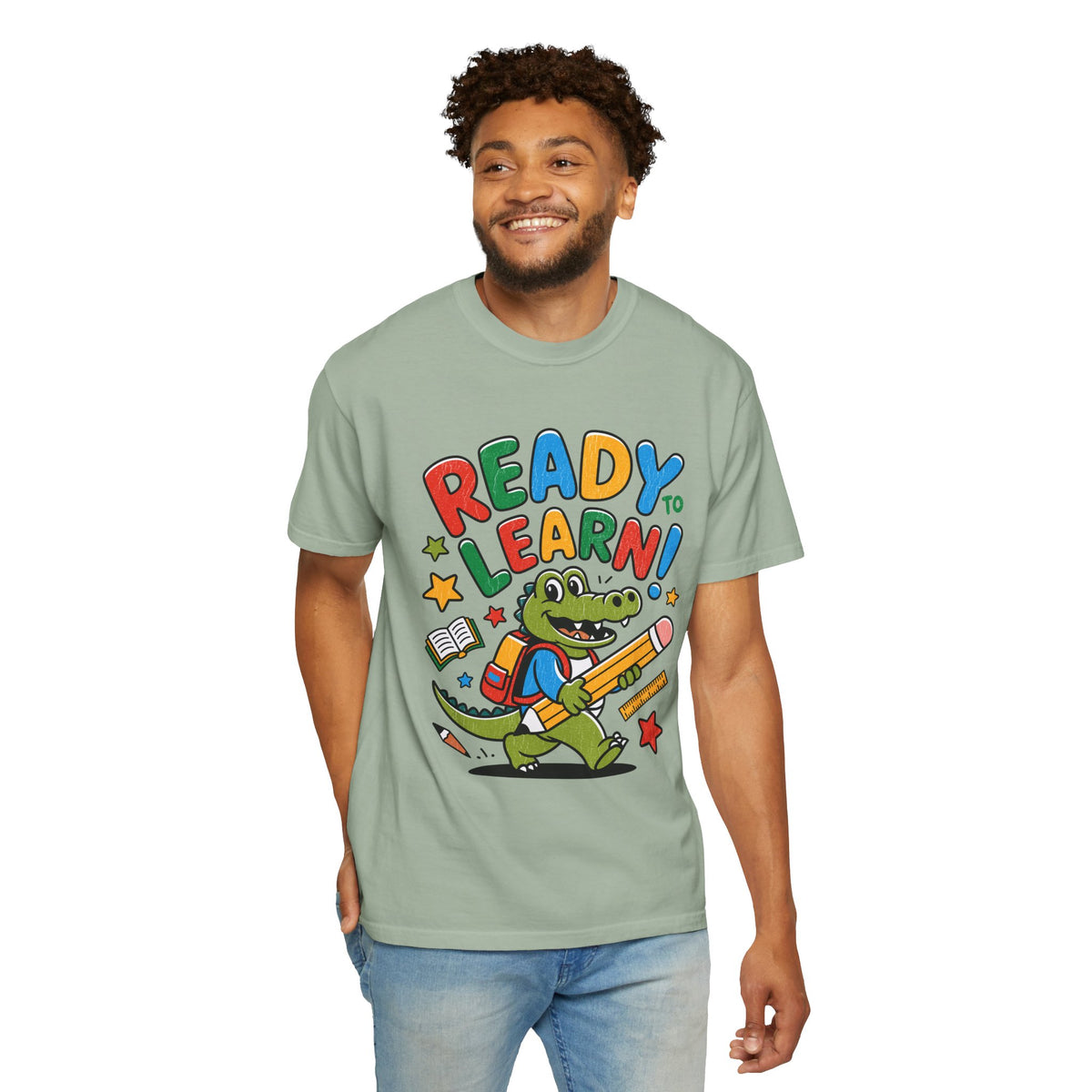 Ready to Learn Alligator T-Shirt, Colorful Back to School Tee, Cute Student Gift, Preschool Teacher Outfit, Classroom Graphic Shirt