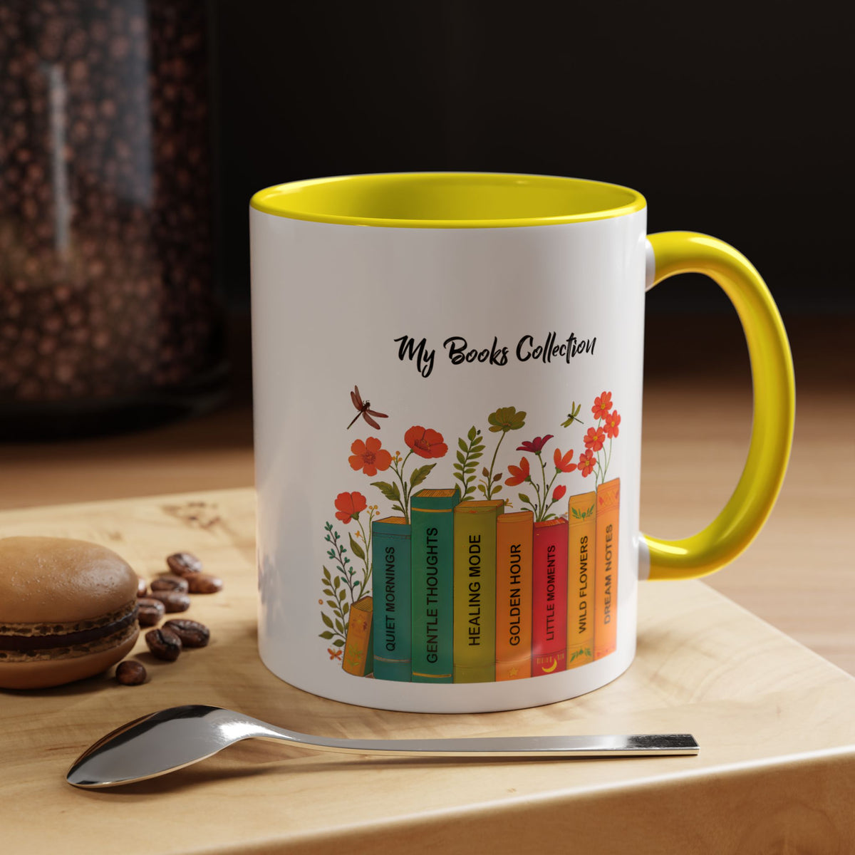Book Lover Mug, Reading Coffee Mug, Cozy Reader Gift, Bibliophile Cup, Floral Books Mug, Bookworm Gift, Library Lover Present