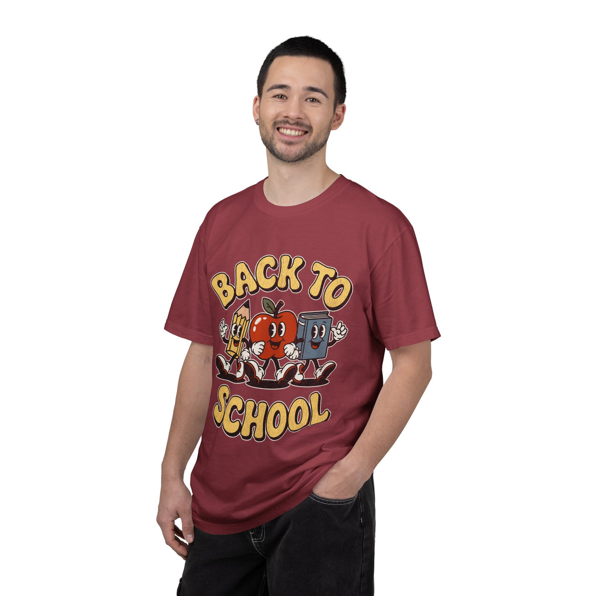 Back to School T-Shirt, Retro Apple Pencil and Book Graphic Tee, Teacher Shirt, First Day Classroom Outfit, Educator Gift, School Staff Top
