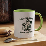 Funny Sloth Coffee Mug, This Is Fine I Guess But I'm Still Tired Mug, Exhausted Office Worker Gift, Introvert Coffee Lover Cup
