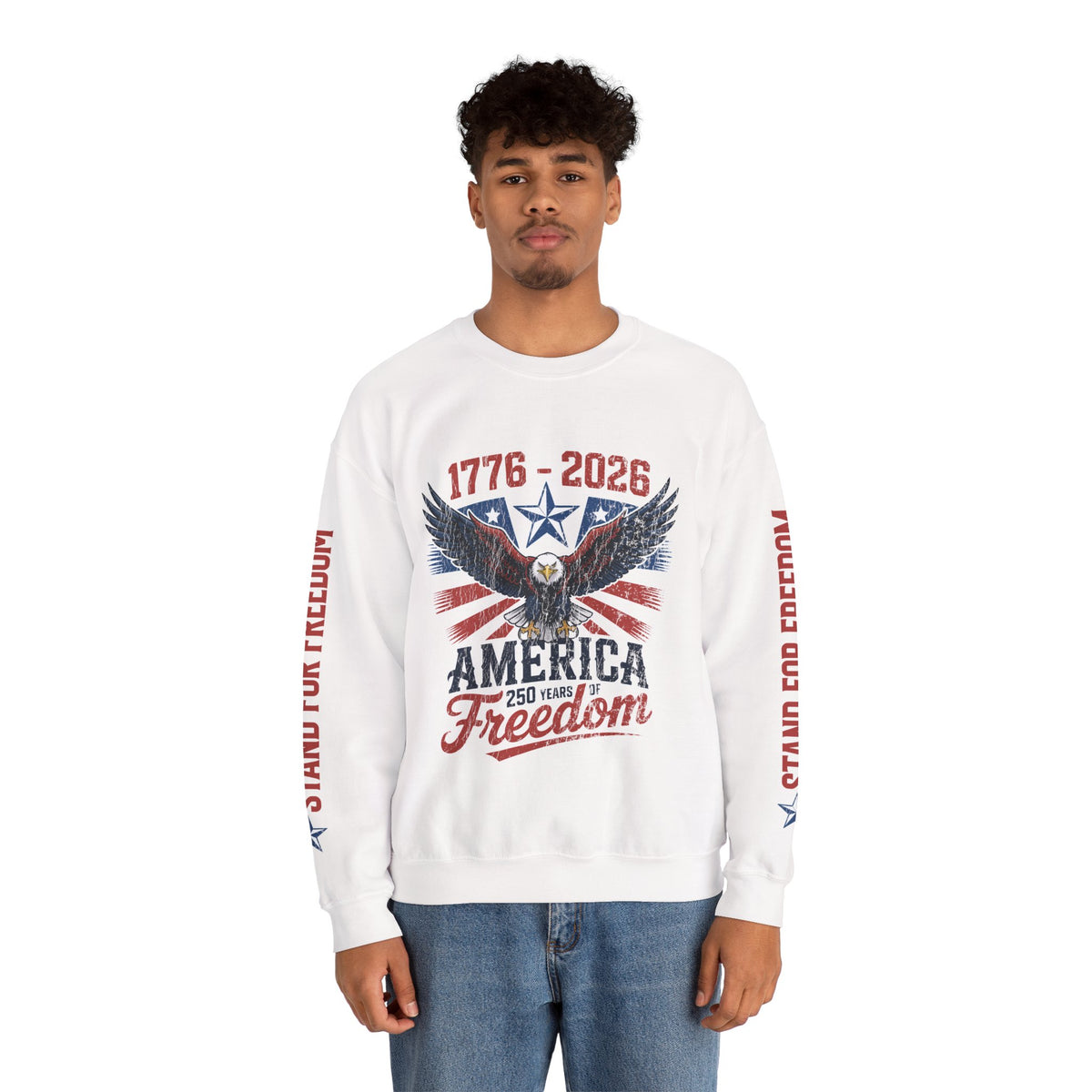 America 250 Sweatshirt 1776 2026, 250th Anniversary USA Pullover, Patriotic Eagle Top, American History Gift, July 4th Outfit