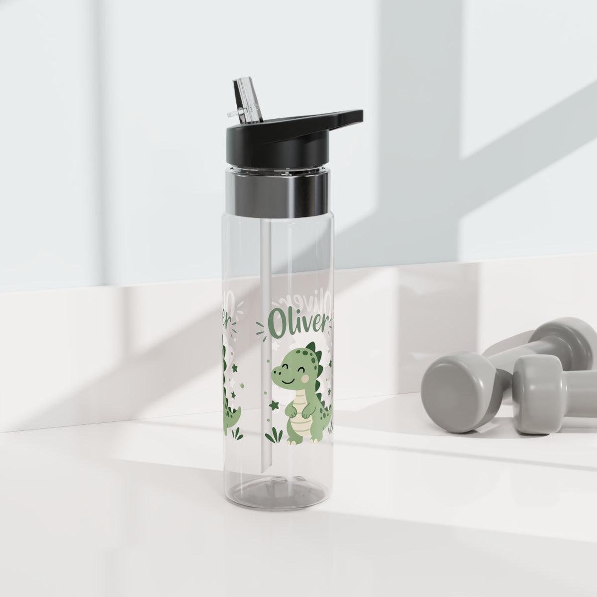 Dinosaur Personalized Water Bottle, Custom Name Drink Bottle, Adventure Gift, Kids School Bottle, Birthday Gift, Reusable Hydration Bottle