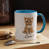 Personalized Cat Lover Mug, Custom Cat Name Coffee Mug, Cute Kitten Mug Gift for Cat Moms, Pet Lover Keepsake Cup